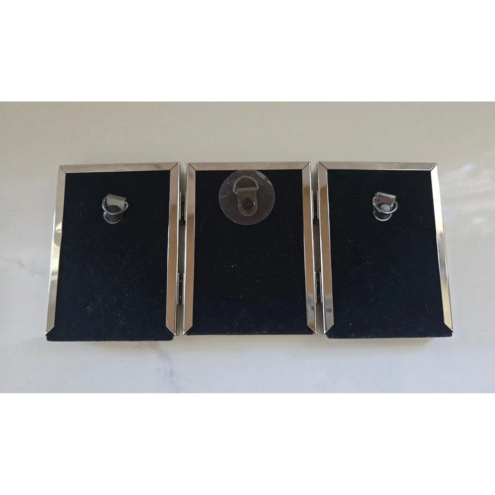 Green Tree Gallery Silver Metal Trifold 3 Opening 2x3 Picture Frame 832568 New